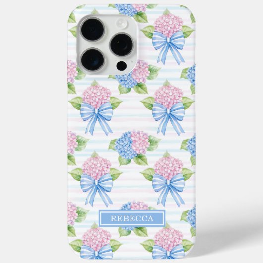 Blauwe en Roze Hortensia's Case-Mate iPhone Case (Achterkant)