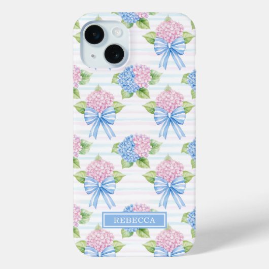 Blauwe en Roze Hortensia's Case-Mate iPhone Case (Achterkant)
