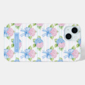 Blauwe en Roze Hortensia's Case-Mate iPhone Case (Achterkant (horizontaal))