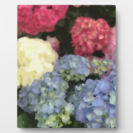 Blauwe en Roze Hydrangea Digital Flower Painting Fotoplaat (Voorkant)