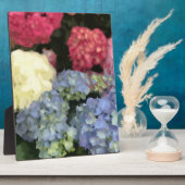 Blauwe en Roze Hydrangea Digital Flower Painting Fotoplaat (Zijkant)