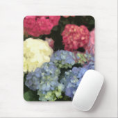 Blauwe en Roze Hydrangea Digital Flower Painting Muismat (Met muis)