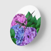 Blauwe en Roze Hydrangea Flowers  Ronde Klok (Hoek)