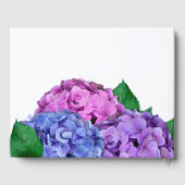 Blauwe en roze hydrangea Flowers Wedding Gastenboek (Achterkant)