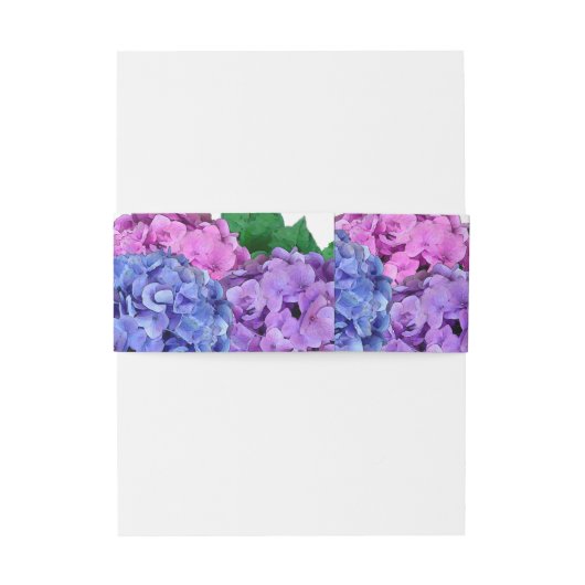 Blauwe en roze hydrangea Flowers Wedding Uitnodigingen Wikkel (Achterkant Voorbeeld)