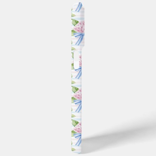 Blauwe en Roze Hydrangea Gestreepte Case-Mate iPhone Case (Achterkant / Rechts)