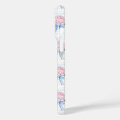 Blauwe en Roze Hydrangea Gestreepte Case-Mate iPhone Case (Achterkant / Links)