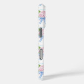 Blauwe en Roze Hydrangea Gestreepte Case-Mate iPhone Case (Achterkant / Rechts)