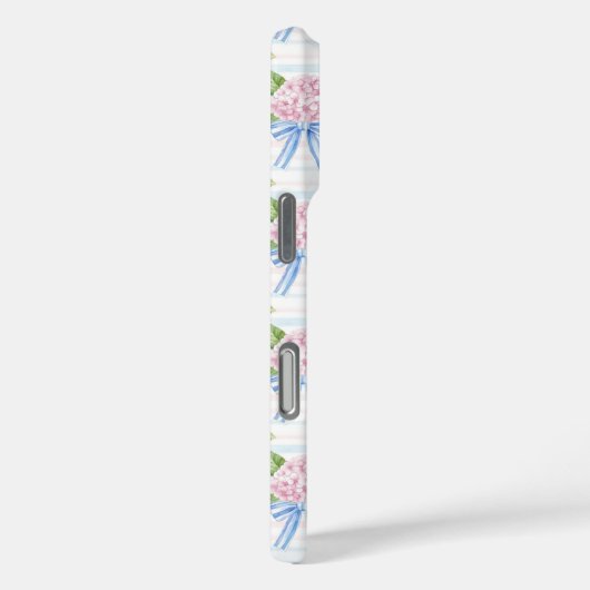 Blauwe en Roze Hydrangea Gestreepte Case-Mate iPhone Case (Achterkant / Rechts)