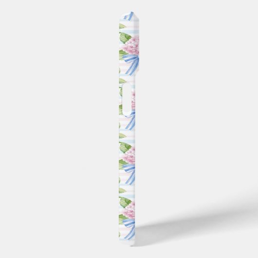 Blauwe en Roze Hydrangea Gestreepte Case-Mate iPhone Case (Achterkant / Rechts)