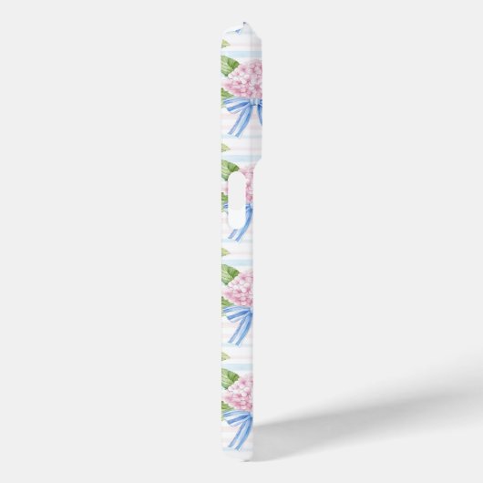 Blauwe en Roze Hydrangea Gestreepte Case-Mate iPhone Case (Achterkant / Rechts)