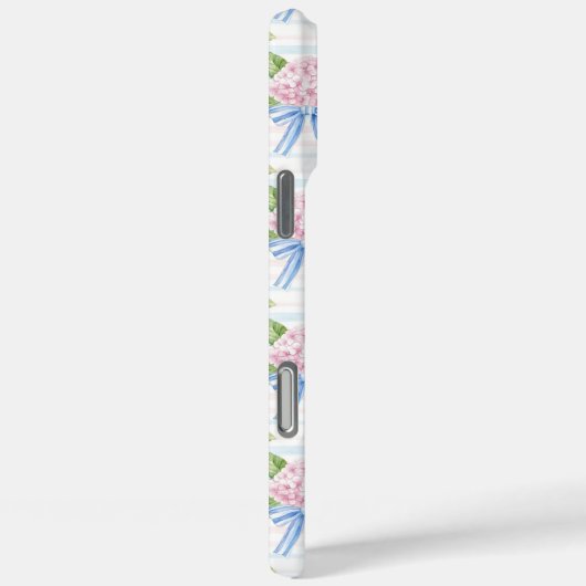 Blauwe en Roze Hydrangea Gestreepte Case-Mate iPhone Case (Achterkant / Rechts)