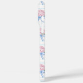 Blauwe en Roze Hydrangea Gestreepte Case-Mate iPhone Case (Achterkant / Links)