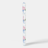 Blauwe en Roze Hydrangea Gestreepte Case-Mate iPhone Case (Achterkant / Links)