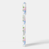 Blauwe en Roze Hydrangea Gestreepte Case-Mate iPhone Case (Achterkant / Rechts)