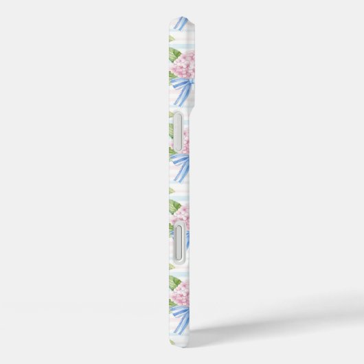 Blauwe en Roze Hydrangea Gestreepte Case-Mate iPhone Case (Achterkant / Rechts)