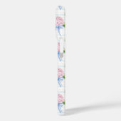 Blauwe en Roze Hydrangea Gestreepte Case-Mate iPhone Case (Achterkant / Links)