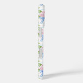 Blauwe en Roze Hydrangea Gestreepte Case-Mate iPhone Case (Achterkant / Rechts)