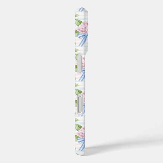 Blauwe en Roze Hydrangea Gestreepte Case-Mate iPhone Case (Achterkant / Rechts)