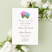 Blauwe en Roze Hydrangea Grand-millennial Double Kaart