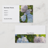 Blauwe en roze hydrangeas visitekaartje (Voorkant / Achterkant)