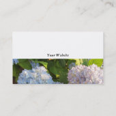 Blauwe en roze hydrangeas visitekaartje (Achterkant)