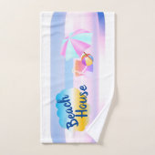 Blauwe en roze keukenset bad handdoek (Handdoek)