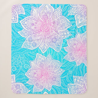 Blauwe en roze kleuren  bloemen naadloos sherpa deken