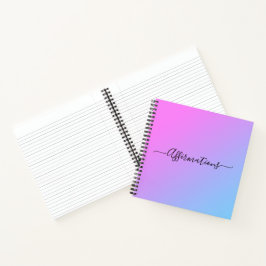 Blauwe en roze kleurstof negroïde typografie notitieboek