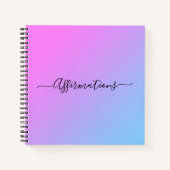 Blauwe en roze kleurstof negroïde typografie notitieboek (Voorkant)