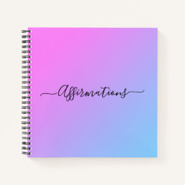 Blauwe en roze kleurstof negroïde typografie notitieboek