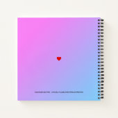 Blauwe en roze kleurstof negroïde typografie notitieboek (Achterkant)