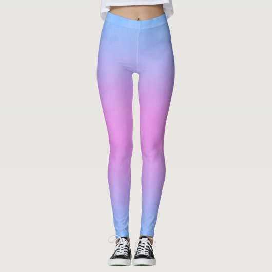 Blauwe en roze Leggings (Voorkant)