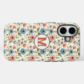 Blauwe en roze lente bloemen fantasie Case-Mate iPhone case (Achterkant (horizontaal))