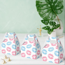Blauwe en Roze Lippen Patroon, Lippenstift, Kus Bedankdoosjes