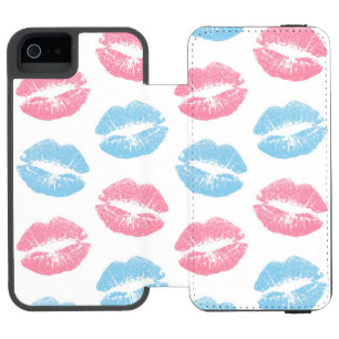 Blauwe en Roze Lippen Patroon, Lippenstift, Kus