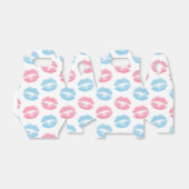 Blauwe en Roze Lippenpatroon, Lippenstift, Kus Bedankdoosjes (Uitgevouwen)