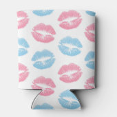 Blauwe en Roze Lippenpatroon, Lippenstift, Kus Blikjeskoeler (Achterkant)