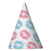 Blauwe en Roze Lippenpatroon, Lippenstift, Kus Feesthoedjes (Rechts)