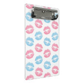 Blauwe en Roze Lippenpatroon, Lippenstift, Kus Mini Klembord (Schuin)