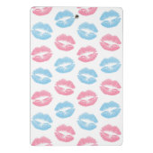Blauwe en Roze Lippenpatroon, Lippenstift, Kus Mini Klembord (Achterkant)
