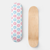 Blauwe en Roze Lippenpatroon, Lippenstift, Kus Persoonlijk Skateboard (Voorkant)