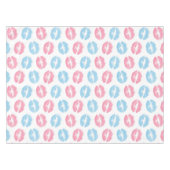 Blauwe en Roze Lippenpatroon, Lippenstift, Kus Tafelkleed (Voorkant (Horizontaal))