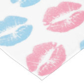 Blauwe en Roze Lippenpatroon, Lippenstift, Kus Tafelkleed (Gekanteld)