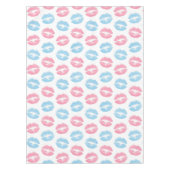 Blauwe en Roze Lippenpatroon, Lippenstift, Kus Tafelkleed (Voorkant)
