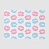 Blauwe en Roze Lippenpatroon, Lippenstift, Kus Tissuepapier (Voorkant)