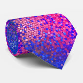Blauwe en roze lovertjes das (Opgerold)