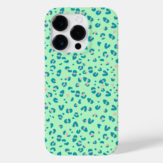 blauwe en roze luipaardprint Case-Mate iPhone case (Achterkant)