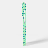 blauwe en roze luipaardprint Case-Mate iPhone case (Achterkant / Links)