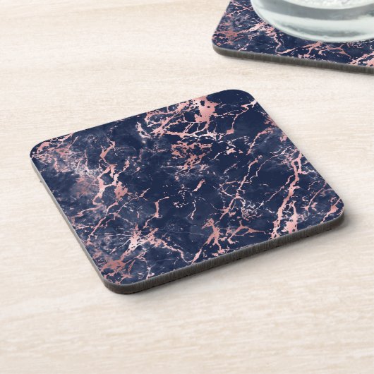 blauwe en roze marmer bier onderzetter (Linkerzijde)